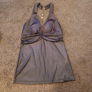 ❤️SOLD❤️Grey metallic top